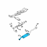 OEM 1997 GMC Sonoma Exhaust Muffler Assembly (W/ Exhaust Pipe & Tail Pipe) Diagram - 15026242