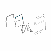 OEM 2009 Hummer H3 Weatherstrip, Front Side Door Window Inner Diagram - 15857164