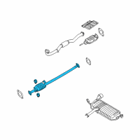 OEM 2006 Kia Sportage Center Exhaust Pipe Diagram - 286502E150