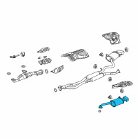OEM 2014 Acura TL Muffler, Driver Side Exhaust Diagram - 18305-TK5-A11