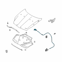 OEM 2005 Infiniti G35 Hood Lock Control Cable Assembly Diagram - 65620-AL500