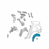 OEM 2012 Toyota Prius Plug-In Wheelhouse Liner Diagram - 65637-47021