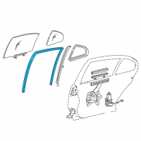 OEM 2007 Lexus GS430 Run, Rear Door Window, RH Diagram - 68142-30200