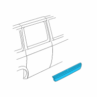 OEM 2001 GMC Safari Molding Asm-Rear Side Door Lower *Silver E Diagram - 15763708