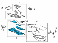 OEM Cadillac Cup Holder Diagram - 84782098