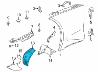 OEM Toyota GR Supra Front Fender Liner Diagram - 53895-WAA01