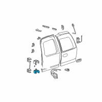 OEM 2000 Chevrolet Suburban 1500 Hinge Asm, Rear Door Lower (Dr Side) - LH Diagram - 12477499