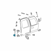 OEM 2001 Chevrolet Tahoe Hinge Kit, Rear Door Lower (Body Side) Diagram - 12477827