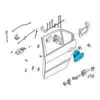 OEM 1997 BMW 740iL Rear Left Door Handle Diagram - 51-22-8-164-725