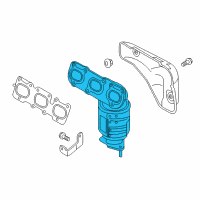 OEM 2015 Kia Sorento Exhaust Manifold Catalytic Assembly, Left Diagram - 285103CFS0