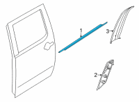 OEM 2022 Nissan Frontier MOULDING-REAR DOOR OUTSIDE, RH Diagram - 82820-9BU0A