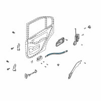 OEM 2003 Hyundai Elantra Door Lock Cable Assembly, Left, Rear Diagram - 81491-2D001