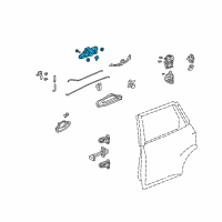 OEM 2007 Honda Fit Handle Assembly, Left Rear (Outer) (Storm Silver Metallic) Diagram - 72680-SLN-A01ZE