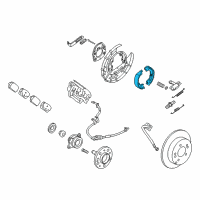 OEM 2008 Kia Rondo Parking Brake Shoe Kit Diagram - 583501DA00