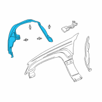 OEM 2001 Jeep Grand Cherokee Shield-Front Fender Diagram - 55136228AD