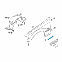 OEM 2005 BMW M3 Moulding, Fender, Primed Front Right Diagram - 51-13-7-893-678