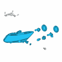 OEM 2012 Honda Civic Headlight Assembly, Driver Side Diagram - 33150-TR0-A01