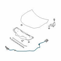 OEM 2017 Nissan Sentra Cable Assembly-Hood Lock Control Diagram - 65621-3RA0A