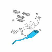 OEM 2009 Jeep Commander Exhaust Muffler And Tailpipe Diagram - 52090456AF