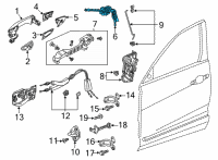 OEM 2021 Acura TLX Cylinder, Driver Side Door Diagram - 04921-TGV-A11