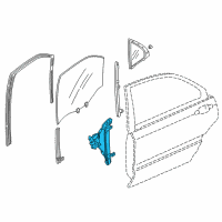 OEM 1998 Acura RL Regulator Assembly, Right Rear Door Power Diagram - 72710-SZ3-J13