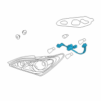 OEM 2011 Hyundai Genesis Coupe Lamp Holder And Wiring Assembly Diagram - 92430-2M050