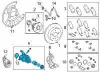 OEM 2022 Lexus ES250 Rear Disc Brake Cylinder Assembly Diagram - 47850-06160
