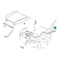 OEM 2002 Toyota Tacoma Cable Handle Diagram - 53601-01020-B4