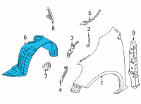 OEM 2021 Nissan Versa Protector-Front Fender, RH Diagram - 63840-5EE0A