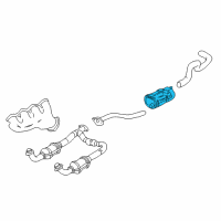 OEM 2002 Cadillac Escalade Exhaust Muffler (W/Exhaust Pipe & Tail Pipe) Diagram - 10398387