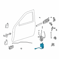 OEM 1996 Honda Civic Actuator Assembly, Left Front Door Lock Diagram - 72155-S04-A02