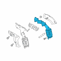 OEM 2016 Hyundai Genesis Coupe Exhaust Manifold Catalytic Assembly, Right Diagram - 28510-3CKF0