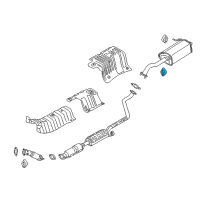 OEM 2017 Hyundai Elantra GT Muffler Hanger Straps Diagram - 287612D000