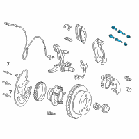 OEM 2003 Mercury Grand Marquis Caliper Mount Retainer Kit Diagram - 6W1Z-2L527-AA