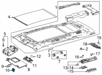 OEM 2022 Lexus LC500 Holder, Visor Diagram - 74348-47010-C0