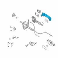 OEM Nissan Titan Lock Hardware-Rear Door-Handle Outside Diagram - 82640-EZ91A