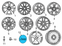 OEM 2022 Jeep Compass Wheel Center Cap Diagram - 1LB77MA7AC