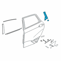 OEM 2018 Honda Clarity Garnish, R. RR. Door Quarter Pillar Diagram - 72721-TRV-A02