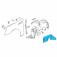 OEM 2013 Cadillac CTS Shield-Front Wheelhouse Panel Splash Diagram - 25898970