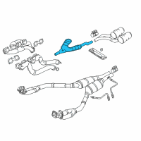 OEM 1997 BMW 540i Centre Muffler Diagram - 18-10-1-745-176