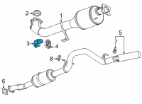 OEM 2021 GMC Sierra 3500 HD Converter & Pipe Hanger Diagram - 84263421