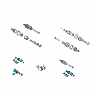 OEM Lexus Boot Kit, Front Drive Shaft, In & Outboard Diagram - 04438-44051