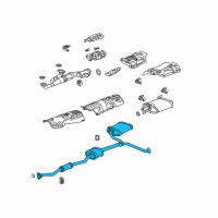 OEM 2011 Acura TL Muffler, Passenger Side Exhaust Diagram - 18307-TK4-A02