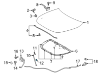 OEM 2019 Toyota RAV4 Support Rod Clip Diagram - 53452-02220