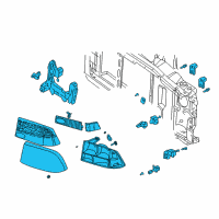OEM 2001 Oldsmobile Bravada Headlamp Assembly-(W/Front Side Marker&Parking&Turn Signal Lamp) Diagram - 16526228