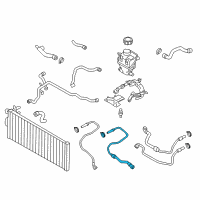 OEM 2015 BMW 750i xDrive Radiator Coolant Hose Pipe Line Diagram - 17-12-7-619-698