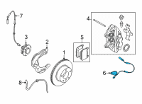 OEM 2022 BMW 330e xDrive Brake Pad Wear Sensor, Front Diagram - 34-35-6-870-349