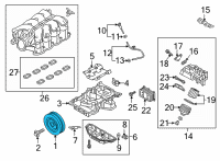 OEM 2014 Hyundai Genesis Pulley-Damper Diagram - 23124-3F400