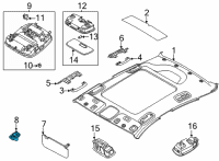 OEM 2022 Hyundai Palisade Retainer-Sunvisor Diagram - 85235-B1000-MMH