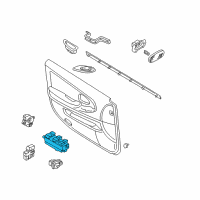 OEM 2003 Infiniti QX4 Assist Power Window Switch Assembly Diagram - 25411-6Y300